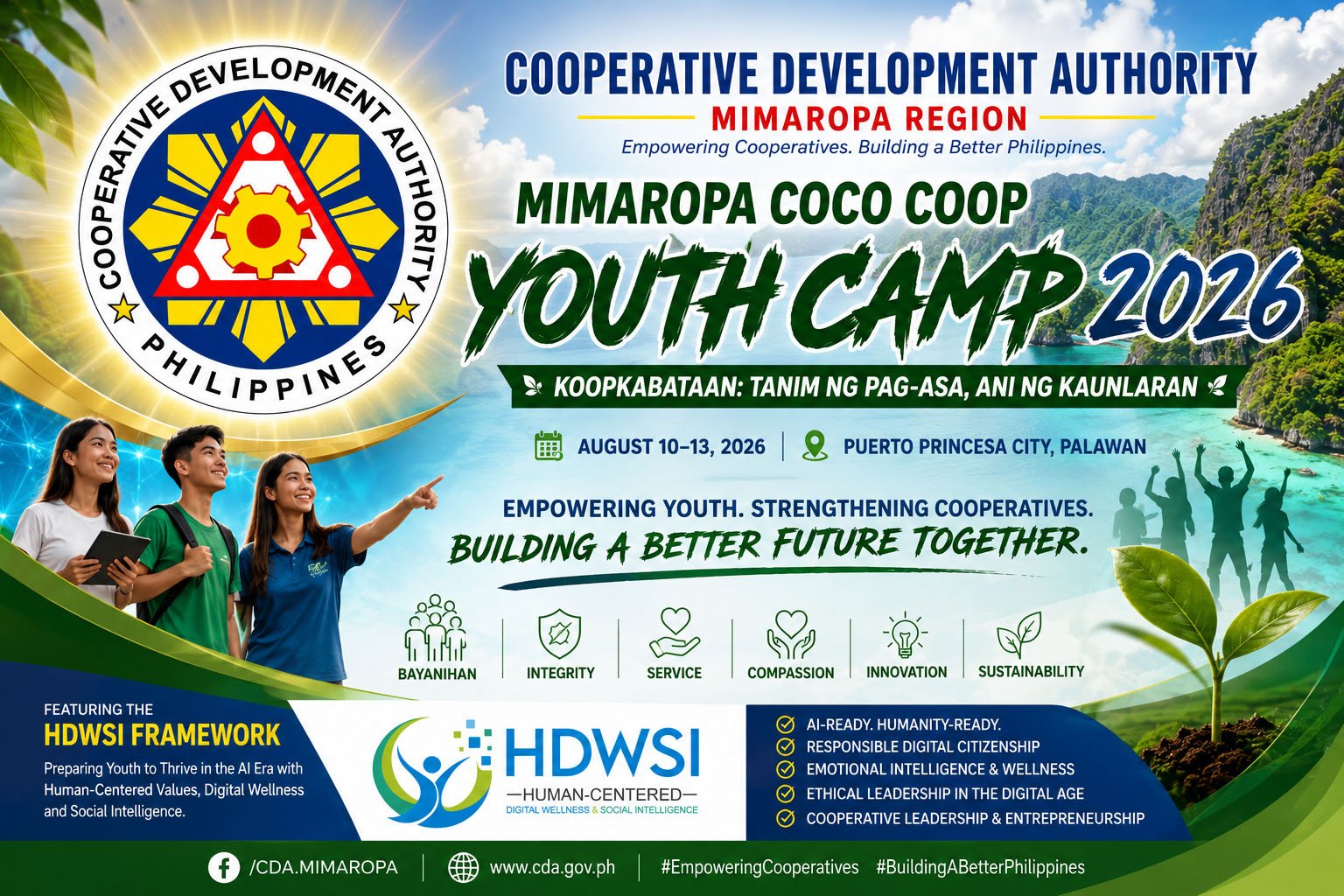 CDA MIMAROPA Youth Camp 2026 to Feature Groundbreaking HDWSI Framework, Empowering the Next Generation of Filipino Leaders in the AI Era